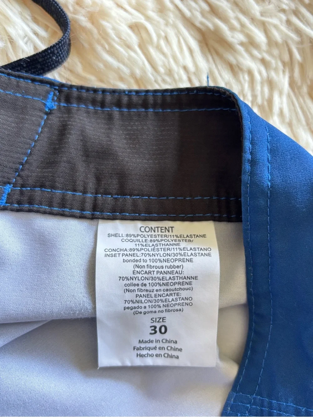 O'Neill Blue White Red Ombre Swim Board Shorts size 30